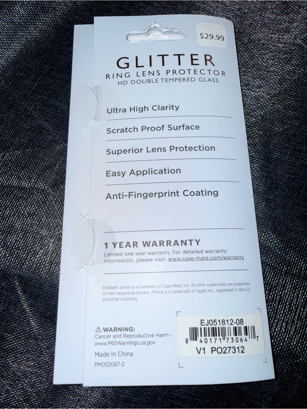 NWT Elizabeth James Glitter Camera Lens Protectors iPhone 15 Pro / Pro Max - Picture 2 of 3